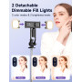 135CM Perche à Selfie Trépied avec 2 Lumière, Trépied pour Téléphone avec Télécommande Détachable, Portable Selfie Stick Trepied