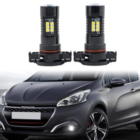 2x PSX24W 2504 12276 Ampoule LED Feux de brouillard pour P'eugeot 207 2009-2012, P'eugeot 208 2012-2019, P'eugeot 2008 2013-2019