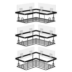 UUlioyer Étagère de Douche sans Percage, Etagere Salle Angle de Bain, Rangement Douche pour Nettoyant pour Corps de Shampoing (3
