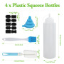 4 Pcs Bouteille Sauce 1000ml, 32oz Flacon Sauce, Plastique Squeeze Bottle, Réutilisable Bouteille à Sauce avec 1 Brosse de Netto