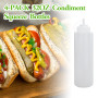 4 Pcs Bouteille Sauce 1000ml, 32oz Flacon Sauce, Plastique Squeeze Bottle, Réutilisable Bouteille à Sauce avec 1 Brosse de Netto