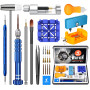 JOREST Kit Outil Montre,Kit Changement Pile ,Chasse Goupille ,Outil Montre Bracelet,Tournevis Reparation,Ouvre Boitier,Montre De