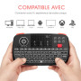 Rii i4 Mini Clavier sans Fil Bluetooth & 2.4 GHz (AZERTY) avec pavé Tactile, LED Backlit, Batterie Rechargeable pour iOS Windows