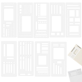 Lot de 9 gabarits de notes flexibles faits main, réutilisables pour bullet journal, agenda et notes | Pochoirs de règles flexibl