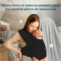 Koala Babycare Une écharpe de portage facile à enfiler, réglable, unisex - Porte-bébé multifonctionnel pour jusqu’à 9 kg - Noir 