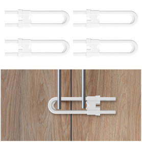 Vicloon Securite Placard Enfant,4 Pack Bloc Placard Bebe -Sécurité Enfants en U Sécurité de Porte Enfant Conviennent à la Plupar