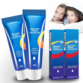 Henjunu Lot de 2 Gels Correcteurs de Phimosis pour Rétrécissement du Prépuce,Gel Correcteur pour L'excès de Prépuce,Ingrédients 