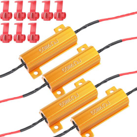 Gebildet Lot de 4 résistances de Charge 50 W 6 ohm pour Ampoule LED - Correction Rapide du Code d'erreur de clignotement du Clig