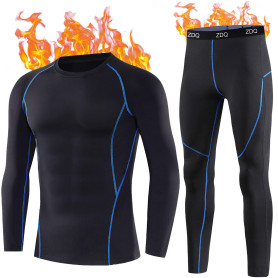 ZDQ Ensemble sous-Vêtements Thermiques Homme pour Automne Hiver