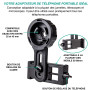 Adaptateur Téléphone Pro pour Jumelles, Monoculaires, Télescopes et Microscopes. Compatible avec n’Importe Quel Smartphone. Idéa