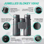Slokey Jumelles 10x42 - Jumelles Professionnelles et Puissantes à Longue Portée - Prismes BAK4 et FMC Légers et Étanches - Idéal