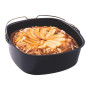 patisse 02858, Moule carré, Moule A Manqué avec anse pour Friteuse à Air Chaud Air Fryer XL & XXL, Noir, 20 x 7 Cm, Acier Revêtu
