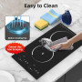 GTKZW Plaque Induction 2 Feux 3000W, Plaque de Cuisson Électrique 220-240V 51cm avec 9 Niveaux de Puissance et de Température, M