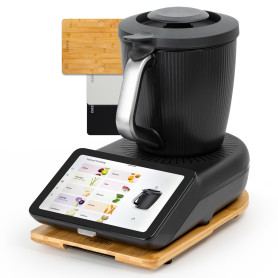 PUERSI Planche Coulissante pour Thermomix TM7, 2e Génération, Planche Support pour Thermomix, Bambou Bois Plateau/Slider avec Ro