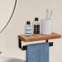 Winmien Hand Towel Holder/Towel Ring with Wooden Shelf, Premium Metal Hand Towel Rack, Hand Towel Hanger for Bathroom, Bath Acce