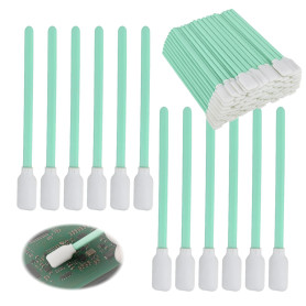 100 Pièces Bâtonnets de Nettoyage Non Pelucheux, Bâtonnets de Nettoyage en Mousse, Mini Bâtonnets Longs en Polyester pour Appare