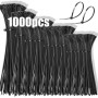 DUNSOO 1000 Pièces Serflex, Collier de Serrage Plastique, Serflex Plastique Professionnelles, Rislan 100/150/200/250/300mm de Lo