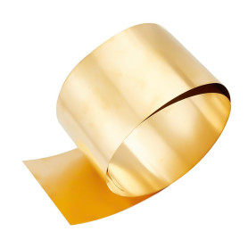 OLYCRAFT Feuille de Laiton Doré Résistante aux Intempéries 0.3mm x 1m x 100mm Rouleau de Laiton Doré Léger pour Bricolage et Déc