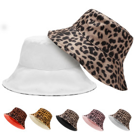 LUKIUP Chapeau de Pêche Réversible Imprimé Léopard Seau Chapeau de Soleil Pliable pour Femmes et Hommes Chapeau De Soleil D'Été 