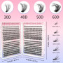 LUFFLOK 640pcs Kit Extension Cils Individuels, 30D+40D+50D+60D Faux Cils, Faux Cils Bouquet Volume Russian D Curl DIY Extensions