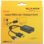 DeLOCK 0.245m HDMI+USB2.0-A/DisplayPort 0,254 m HDMI + USB Noir