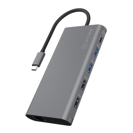 ICY BOX IB-DK4050-CPD Avec fil USB 3.2 Gen 1 (3.1 Gen 1) Type-C Anthracite