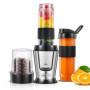 HOUSANT Blender Smoothie 3 en 1, Mini Blender Mixeur avec 280ml Moulin à café et 2 * 570ml Bouteille de smoothie portable, 29000