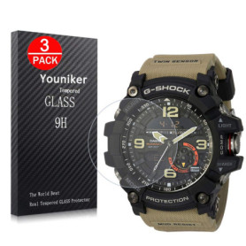 Youniker Lot de 3 Verre Trempé pour Casio G Shock Compatible avec GG-1000 Montre Protecteur d'écran, Film de Protection écran en