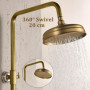 ESOP Colonne de Douche Rétro avec Mitigeur, Système de Douche Laiton Antique Ensemble de Douche Montage Mural Set de Douche avec