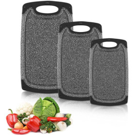 Lot de 3 Planches à découper,Alimentaires PP-Matériel,Planche à Découper de Cuisine, Antidérapante et Antibactérienne pour Viand