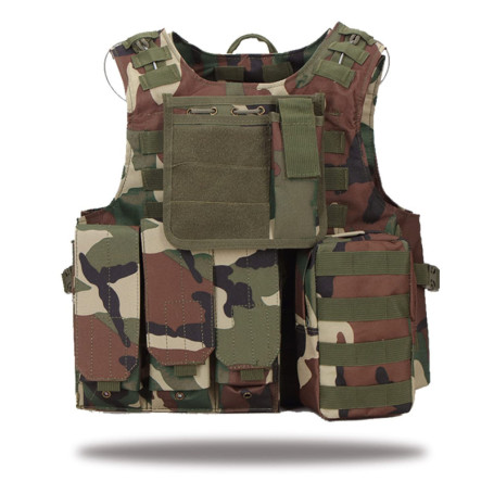 Gilet militaire tactique de chasse pour pour airsoft, Jungle Camo