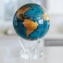 MOVA Globe Carte du Monde Bleu et Or 6" avec Base, Globe Rotatif à énergie Solaire, Cadeau Unique et Décoration de Maison ou de 