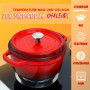 Nutrichef Cocotte en Fonte Émaillée-Cocotte Fonte de 5 Litres - Ustensiles de Cuisson Émaillée pour Cuisinière- Marmite Inductio