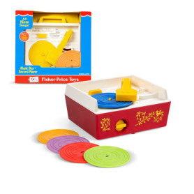 Fisher Price Classiques 1697 Boîte à musique Tourne-disque, jouet musical pour bébé, jouet éducatif interactif avec 10 chansons,
