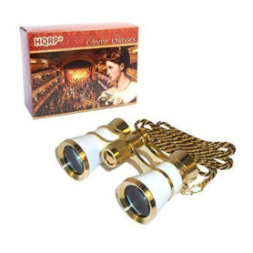 HQRP 3x25 Jumelles de Theatre opéra Blancs de Nacre Compatible avec Collier doré avec Nouvelle Technologie Optique Clair comme L
