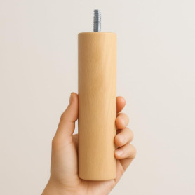 La Fabrique de Pieds AM20170003 Jeu de 4 Pieds de Lit Cylindres Bois Verni Clair 25 x 6 x 6 cm