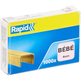 RAPID Boîte Rose Pack Lot de 1000 Agrafes Bébé cuivrées