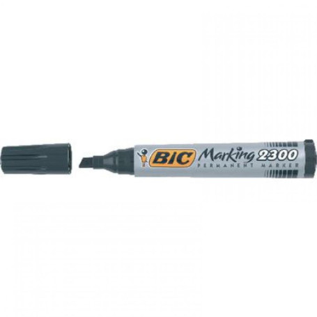 BIC Lot de 3 Marqueurs Permanent MARKING 2300 Pte Biseau Large Noir
