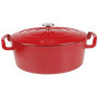 Sitram COCOTTE ovale en fonte émaillée grande capacité 6,5 litres - Extérieur rouge brillant, intérieur noir mat - toutes source