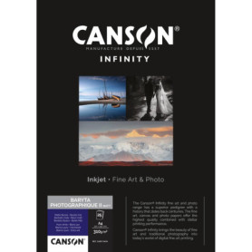CANSON Infinity Baryta Photographique II Matt - Tirage Papier Photo Baryté - Boîte de 25 feuilles A4 - Extra Lisse Mat - Blanc P