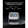 JMGO N1S 4K Mini Videoprojecteur, Triple Laser, 1100 ISO Lumens, Gimbal Instantané Autofocus, Google TV, Netflix, 110% BT.2020, 