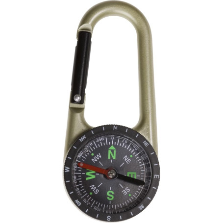 C.A.O. 254 Boussole Mousqueton Adulte Unisexe, Noir, 10,8x4,5cm