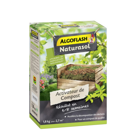 ALGOFLASH NATURALSOL Activateur de Compost, Jusqu'à 2,7 m³, 1,8 kg, UAB, ACTIBIO18N