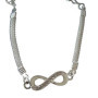 Bracelet Infini plaqué Argent en Alliage de Zinc chaîne Strass Bracelet pour Homme Femme Bijoux de Mode