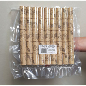 45 bouchons Hauteur 45 mm x Ø24 mm en liège naturel colmaté - étampés grappe - prêts à l'emploi - Conditionnés sous-vide - Durée