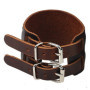 ZENSE - Bracelet de force marron en cuir pour homme avec double lanière ZB0345