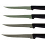 Lot De 4 Couteaux À Steak Fabriqué En France - Set De Couteaux Noir Pour Cuisine, Table, Coupe Tranchante Pour Viande, Couteaux 