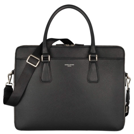 David Jones - Sac à Main Business Porte-Document Cuir PU Rigide Homme - Cartable Travail Affaires Ordinateur Portable Multi Poch
