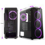 EMPIRE GAMING - Boîtier PC Gamer WarMachine - Moyenne Tour ATX - Façade en Verre, Paroi en Verre Complète et Trempée, Ventilateu