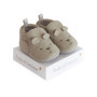 DOUDOU ET COMPAGNIE - Chaussons Bébé - Modèle Gris Adorable - Chaussons Doux Et Chauds Avec Frimousses Brodées - Taille Naissanc